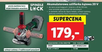 Lidl Akumulatorowa szlifierka kątowa 20 V oferta