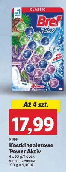 Lidl Kostka do wc 4 function lavender + pine bref power aktiv oferta