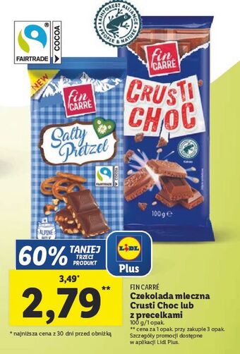 Lidl Czkeolada crusti choc fin carre oferta