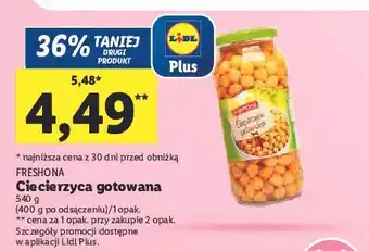 Lidl Ciecierzyca gotowana freshona oferta