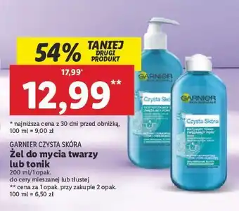 Lidl Tonik do twarzy garnier czysta skóra oferta