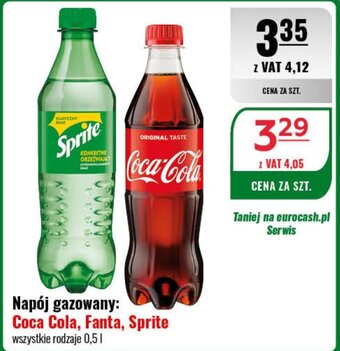 Eurocash Napój gazowany Coca Cola, Fanta, Sprite 0,5l oferta