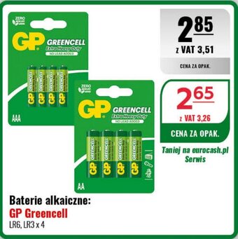 Eurocash Baterie alkaiczne: GP Greencell LR6, LR3 x 4 oferta
