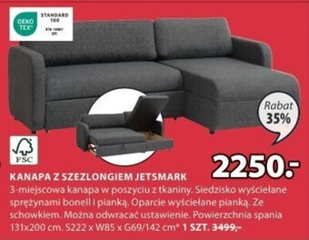 JYSK KANAPA Z SZEZLONGIEM JETSMARK oferta