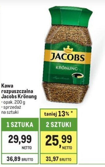 Makro Kawa rozpuszczalna Jacobs Krönung 200g oferta