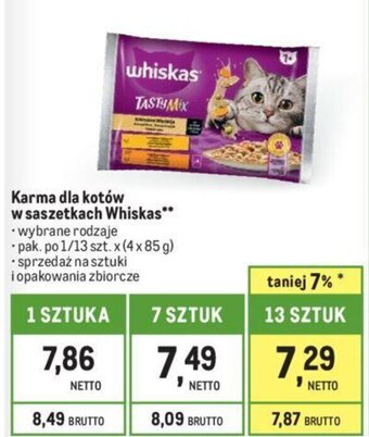 Makro Karma dla kotów w saszetkach Whiskas 4x85g oferta