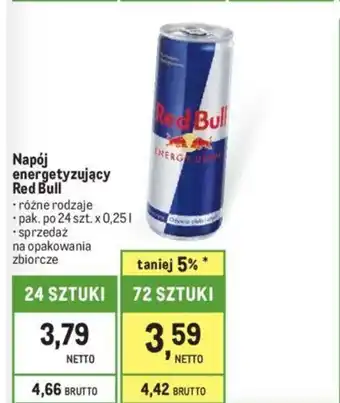 Makro Napój energetyzujący Red Bull 0,25l oferta