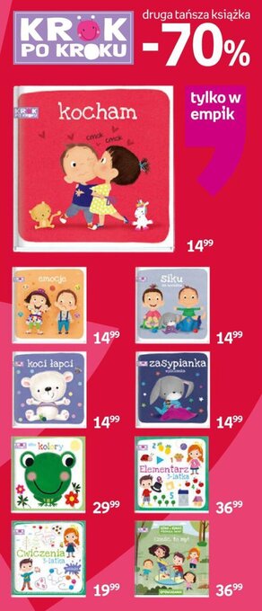 Empik książki oznaczone naklejką oferta