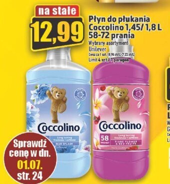 Topaz Płyn do płukania Coccolino 1,45/1,8 L oferta