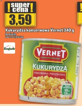 Topaz Kukurydza konserwowa Vernet 340 g oferta