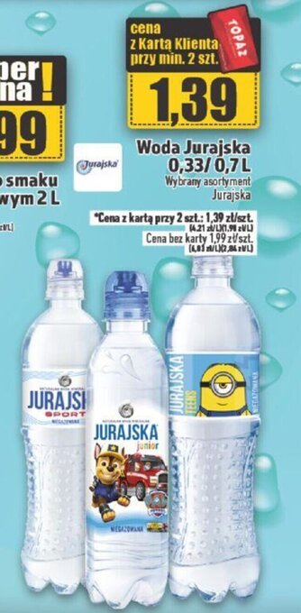 Topaz Woda Jurajska 0,33/0,7 L oferta