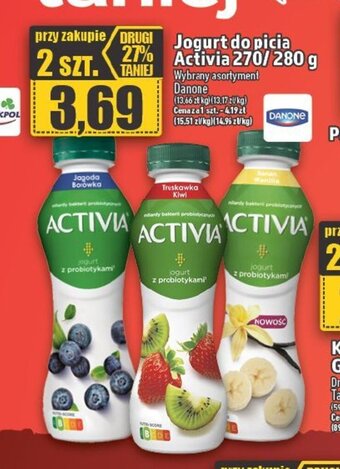Topaz Jogurt do picia Activia 270/280 g oferta