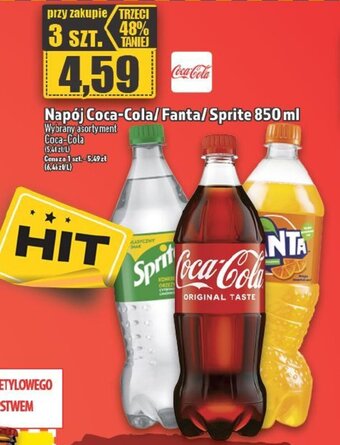 Topaz Napój Coca-Cola/Fanta/Sprite 850 ml oferta