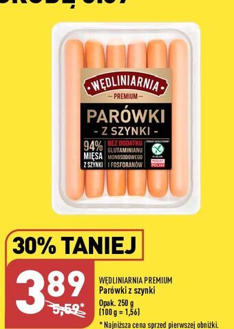 ALDI Parówki z szynki wędliniarnia premium oferta