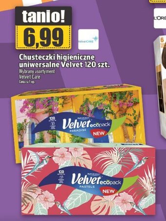 Topaz Chusteczki higieniczne uniwersalne Velvet 120 szt. oferta