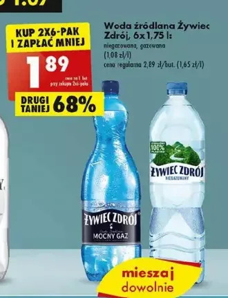 Biedronka Woda niegazowana żywiec zdrój oferta