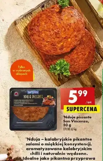 Biedronka Salami nduja piccante san vincenzo oferta