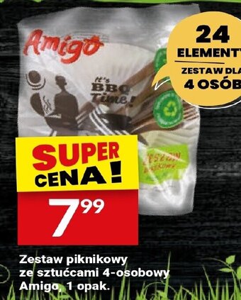 Twój Market Zestaw piknikowy ze sztućcami 4-osobowy Amigo, 1 opak. oferta