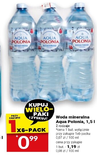 Twój Market Woda mineralna Aqua Polonia, 1,5 I oferta