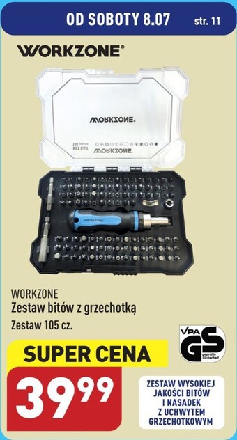 ALDI Zestaw bitów workzone oferta