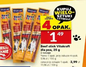 Twój Market Beef stick Vitakraft dla psa, 25g oferta