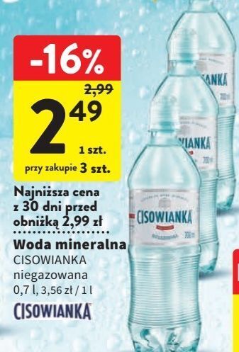 Intermarche Woda niegazowana sport-cup cisowianka oferta
