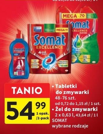 Intermarche Tabletki do zmywarki somat excellence 4in1 oferta