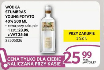 Selgros WÓDKA STUMBRAS YOUNG POTATO 40% 500 ML oferta