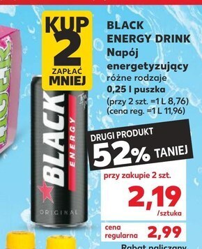 Kaufland Black energy original gazowany napój energetyzujący 250 ml oferta