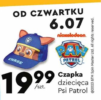 Biedronka Czapka dziecięca paw patrol oferta