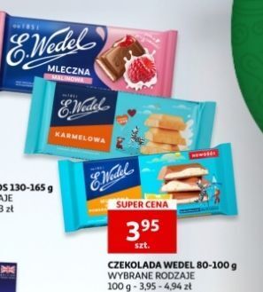 Auchan Czekolada mleczna malinowa e. wedel oferta