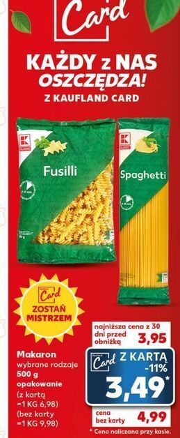 Kaufland Makaron spaghetti k-classic oferta