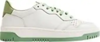 Deichmann Biało-zielone skórzane sneakersy damskie 5th avenue oferta