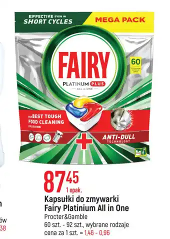 E.Leclerc Kapsułki do zmywarki Fairy Platinium All in One Procter&Gamble 60-92szt. oferta