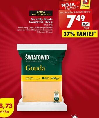 Biedronka Ser żółty Gouda Światowid, 400 g oferta