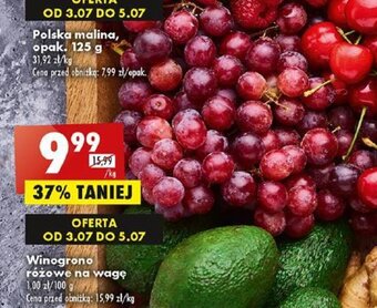 Biedronka Winogrono różowe na wagę 1kg oferta