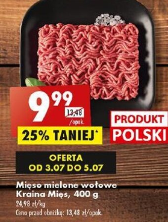 Biedronka Mięso mielone wołowe Kraina Mięs, 400 g oferta