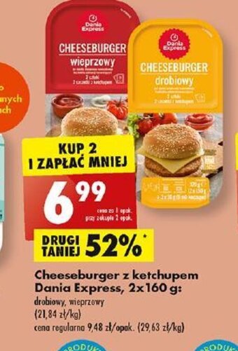 Biedronka Cheeseburger z ketchupem Dania Express, 2x 160 g oferta