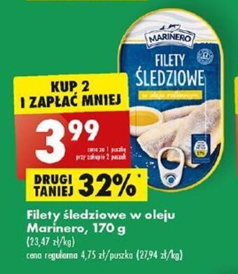 Biedronka Filety śledziowe w oleju Marinero, 170 g oferta