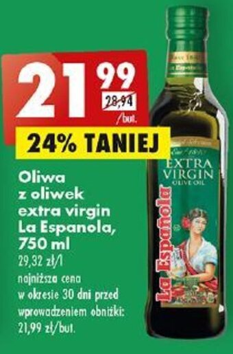 Biedronka Oliwa z oliwek extra virgin La Espanola, 750 ml oferta
