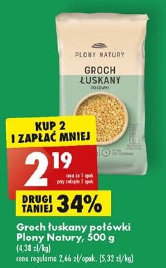 Biedronka Groch łuskany połówki Plony Natury, 500 g oferta
