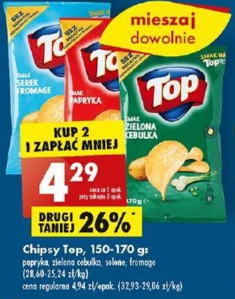Biedronka Chipsy Top, 150-170 g oferta