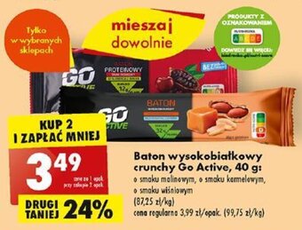 Biedronka Baton wysokobiałkowy crunchy Go Active, 40 g oferta