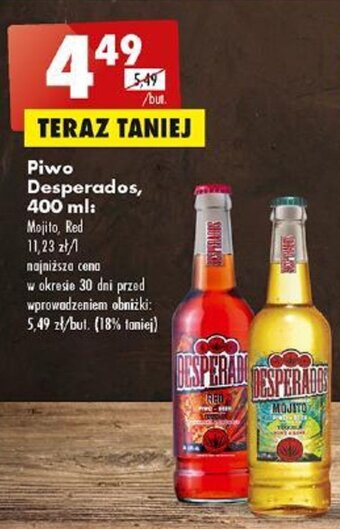 Biedronka Piwo Desperados, 400 ml oferta
