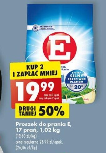 Biedronka Proszek do prania E, 17 prań, 1,02 kg oferta