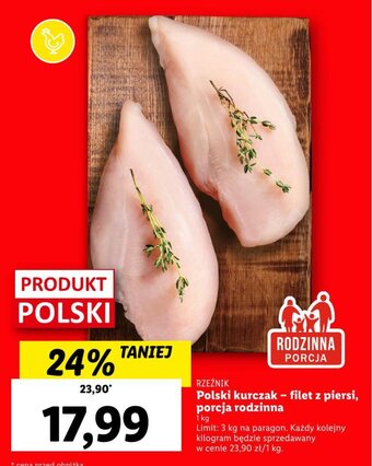 Lidl Polski kurczak - filet z piersi, porcja rodzinna 1 kg oferta