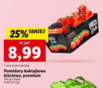 Lidl Pomidory koktajlowe kiściowe, premium 200 g oferta