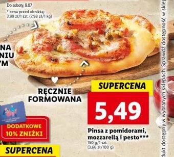 Lidl Pinsa z pomidorami, mozzarellą i pesto 150 g oferta