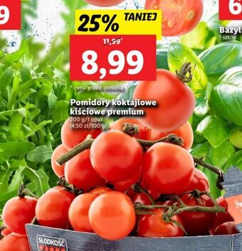 Lidl Pomidory koktajlowe kiściowe premium 200 g oferta