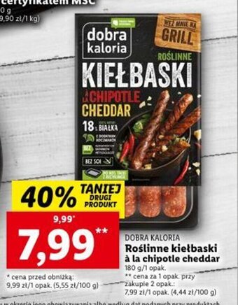 Lidl DOBRA KALORIA Roślinne kiełbaski à la chipotle cheddar 180 g oferta